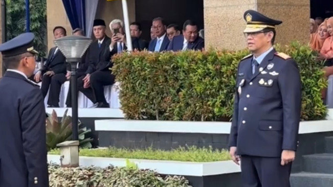 Purbaya pimpin HUT Bea Cukai. [TikTok]